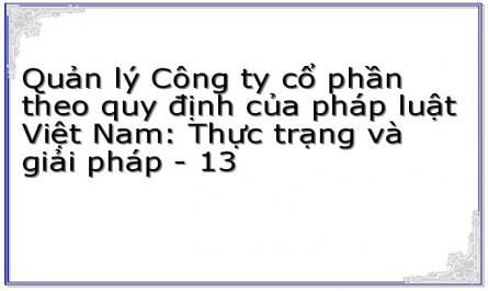 Quản lý Công ty cổ phần theo quy định của pháp luật Việt Nam: Thực trạng và giải pháp - 13