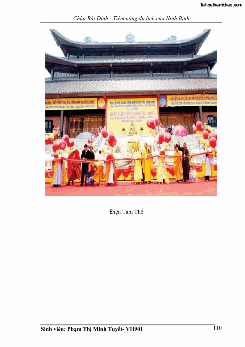 Khóa luận tốt nghiệp Văn hóa du lịch Chùa Bái Đính - Tiềm năng du lịch của Ninh Bình - 16 Trang 121