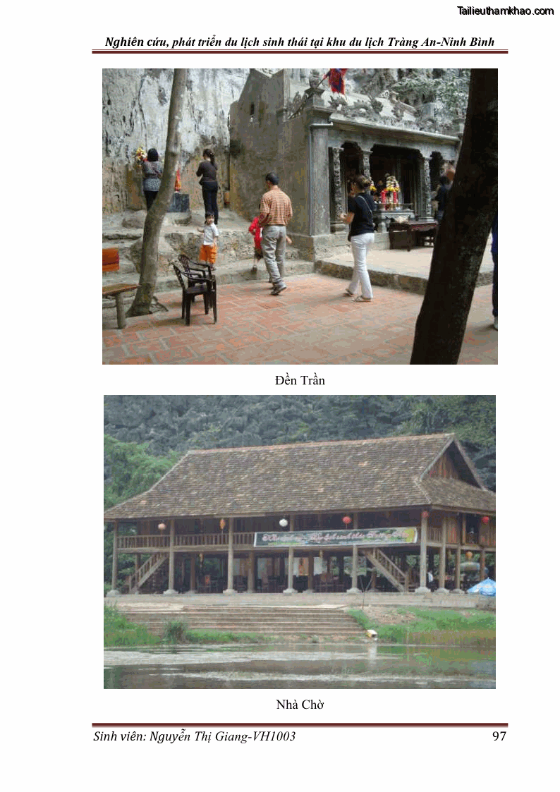 Khóa luận tốt nghiệp Văn hóa du lịch Nghiên cứu, phát triển du lịch sinh thái tại khu du lịch Tràng An - Ninh Bình - 13 Trang 97