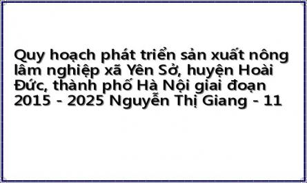 Quy hoạch phát triển sản xuất nông lâm nghiệp xã Yên Sở, huyện Hoài Đức, thành phố Hà Nội giai đoạn 2015 - 2025 Nguyễn Thị Giang - 11