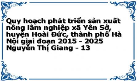 Quy hoạch phát triển sản xuất nông lâm nghiệp xã Yên Sở, huyện Hoài Đức, thành phố Hà Nội giai đoạn 2015 - 2025 Nguyễn Thị Giang - 13
