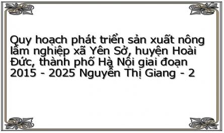 Quy hoạch phát triển sản xuất nông lâm nghiệp xã Yên Sở, huyện Hoài Đức, thành phố Hà Nội giai đoạn 2015 - 2025 Nguyễn Thị Giang - 2