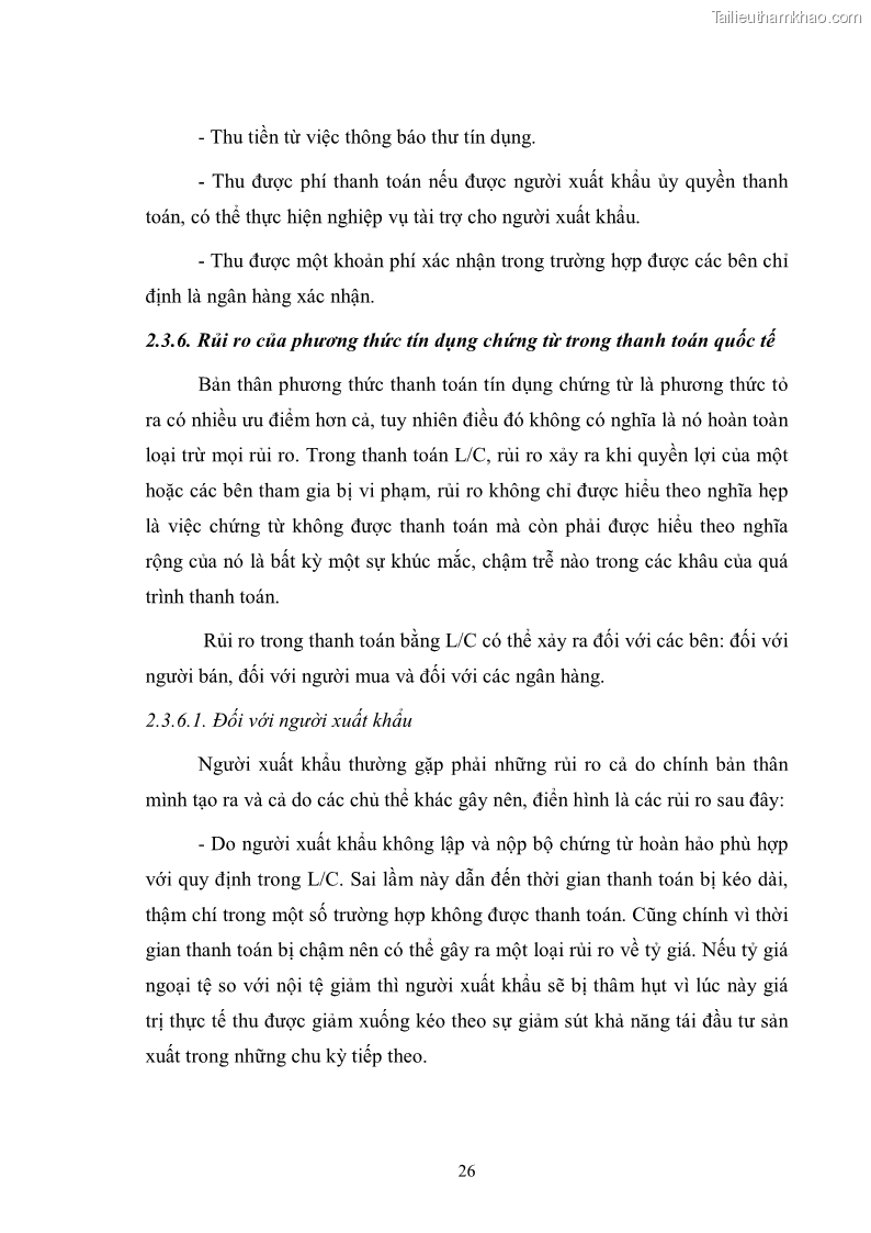 Khóa luận tốt nghiệp Rủi ro trong thanh toán quốc tế tại công ty cổ phần dịch vụ kỹ thuật - TSC - 5 Trang 33
