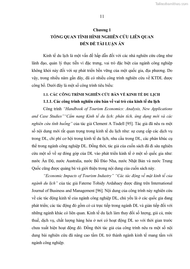 Luận án Tiến sĩ Kinh tế chính trị Kinh tế du lịch ở các tỉnh Nam Trung Bộ nước Cộng hòa dân chủ nhân dân Lào - 3 Trang 17