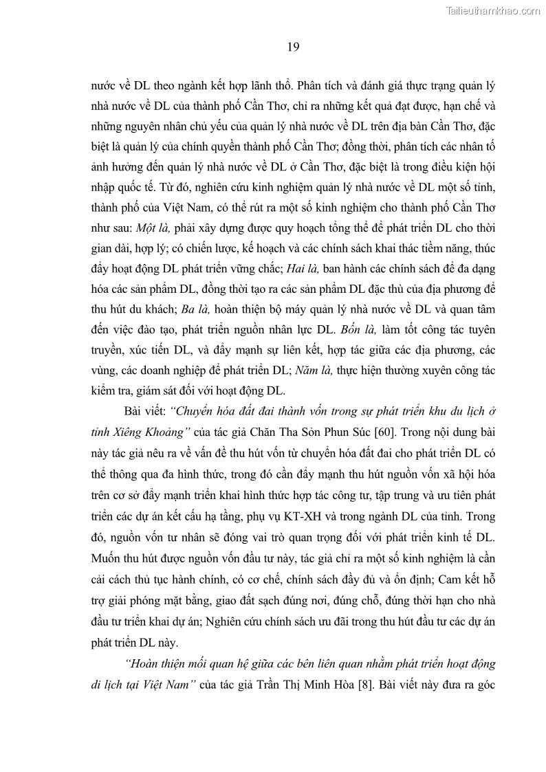 Luận án Tiến sĩ Kinh tế chính trị Kinh tế du lịch ở các tỉnh Nam Trung Bộ nước Cộng hòa dân chủ nhân dân Lào - 4 Trang 25