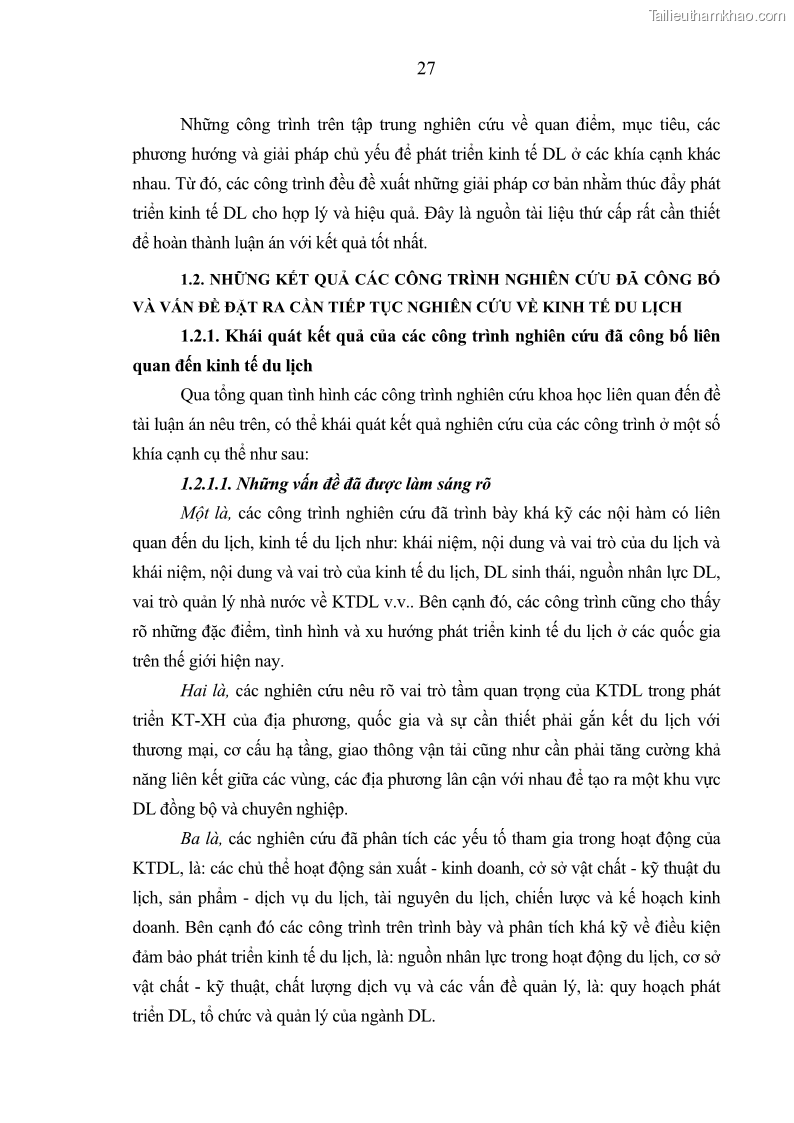 Luận án Tiến sĩ Kinh tế chính trị Kinh tế du lịch ở các tỉnh Nam Trung Bộ nước Cộng hòa dân chủ nhân dân Lào - 5 Trang 33