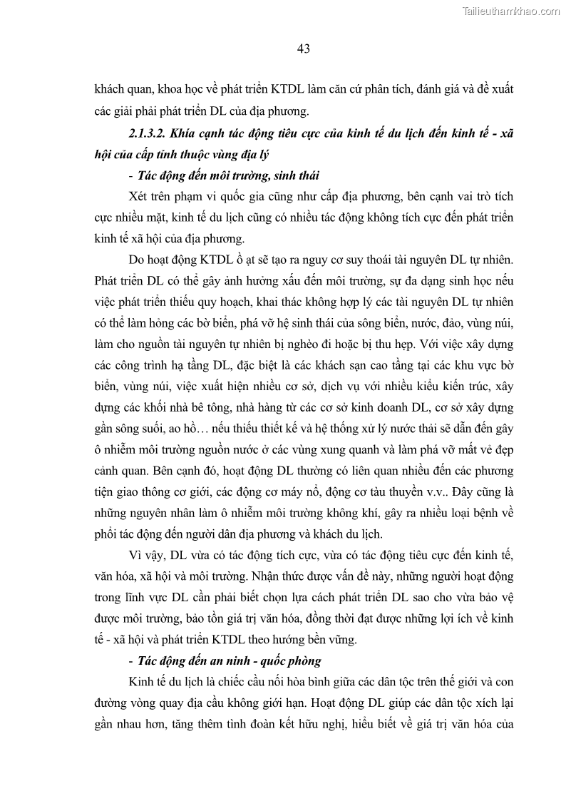 Luận án Tiến sĩ Kinh tế chính trị Kinh tế du lịch ở các tỉnh Nam Trung Bộ nước Cộng hòa dân chủ nhân dân Lào - 7 Trang 49