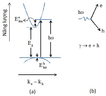 Hình 2 1 Quá trình hấp thụ một photon dẫn tới kết quả là tạo thành cặp 2