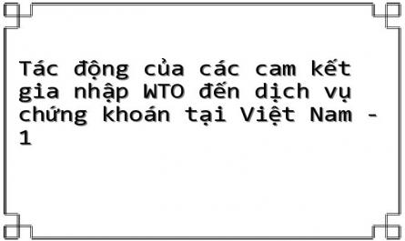 Tác động của các cam kết gia nhập WTO đến dịch vụ chứng khoán tại Việt Nam - 1