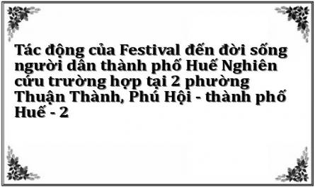 Tác động của Festival đến đời sống người dân thành phố Huế Nghiên cứu trường hợp tại 2 phường Thuận Thành, Phú Hội - thành phố Huế - 2
