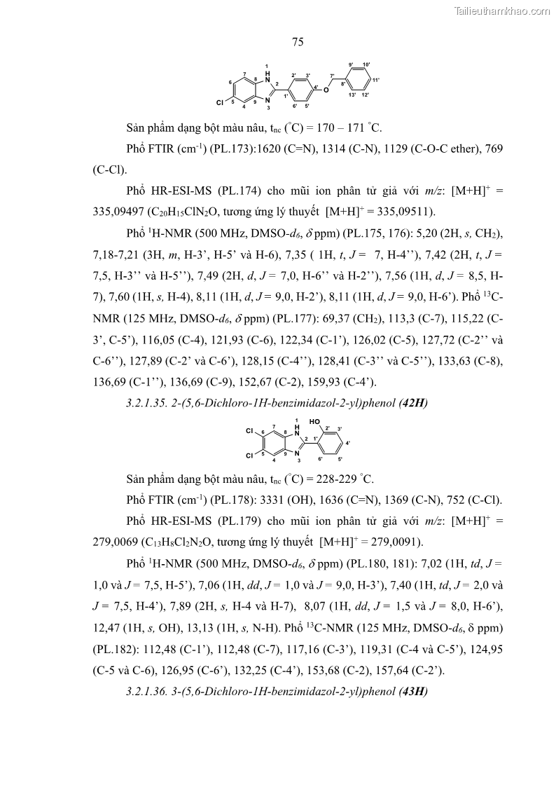 Luận án Tiến sĩ Hóa học Nghiên cứu tổng hợp và đánh giá hoạt tính gây độc tế bào các dẫn xuất của benzimidazole và indole - 12 Trang 89