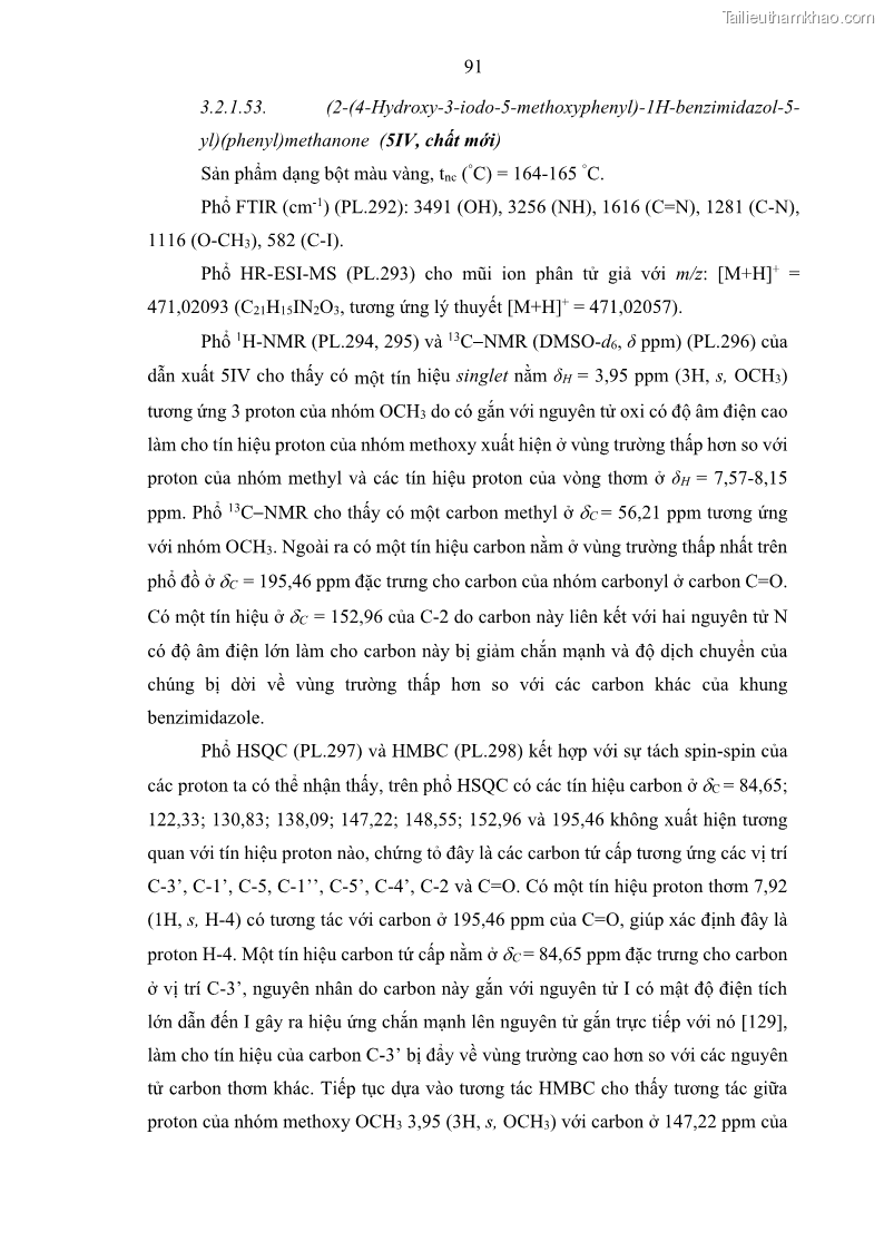 Luận án Tiến sĩ Hóa học Nghiên cứu tổng hợp và đánh giá hoạt tính gây độc tế bào các dẫn xuất của benzimidazole và indole - 14 Trang 105
