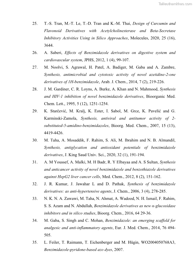 Luận án Tiến sĩ Hóa học Nghiên cứu tổng hợp và đánh giá hoạt tính gây độc tế bào các dẫn xuất của benzimidazole và indole - 22 Trang 169