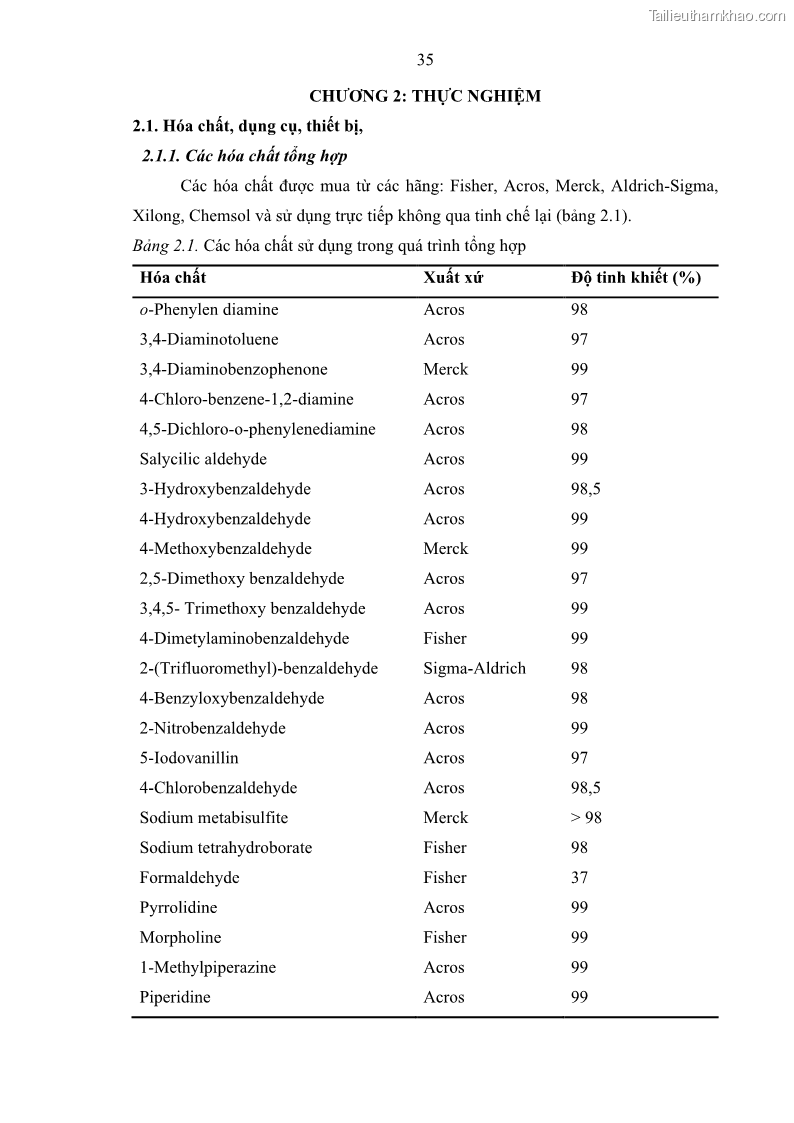 Luận án Tiến sĩ Hóa học Nghiên cứu tổng hợp và đánh giá hoạt tính gây độc tế bào các dẫn xuất của benzimidazole và indole - 7 Trang 49