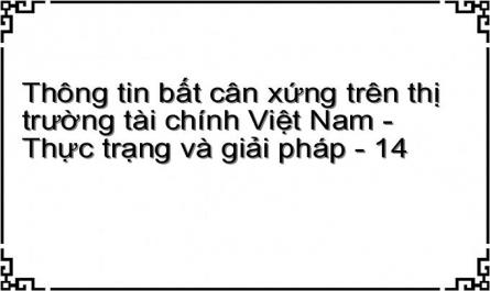 Thông tin bất cân xứng trên thị trường tài chính Việt Nam - Thực trạng và giải pháp - 14