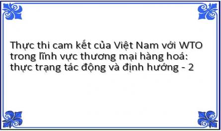 Thực thi cam kết của Việt Nam với WTO trong lĩnh vực thương mại hàng hoá: thực trạng tác động và định hướng - 2