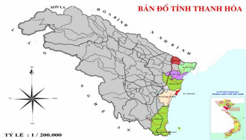 Hình 2 2 Bản đồ các huyện ven biển tỉnh Thanh Hoá Nguồn Trích từ bản đồ 1