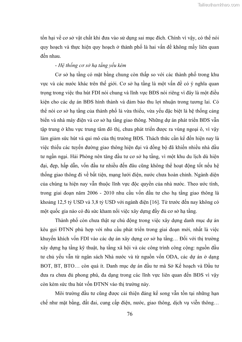 Khóa luận tốt nghiệp Thu hút đầu tư trực tiếp nước ngoài vào lĩnh vực bất động sản tại Hải Phòng - Thực trạng và giải pháp - 11 Trang 81