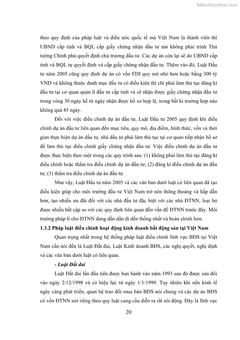 Khóa luận tốt nghiệp Thu hút đầu tư trực tiếp nước ngoài vào lĩnh vực bất động sản tại Hải Phòng - Thực trạng và giải pháp - 4 Trang 25