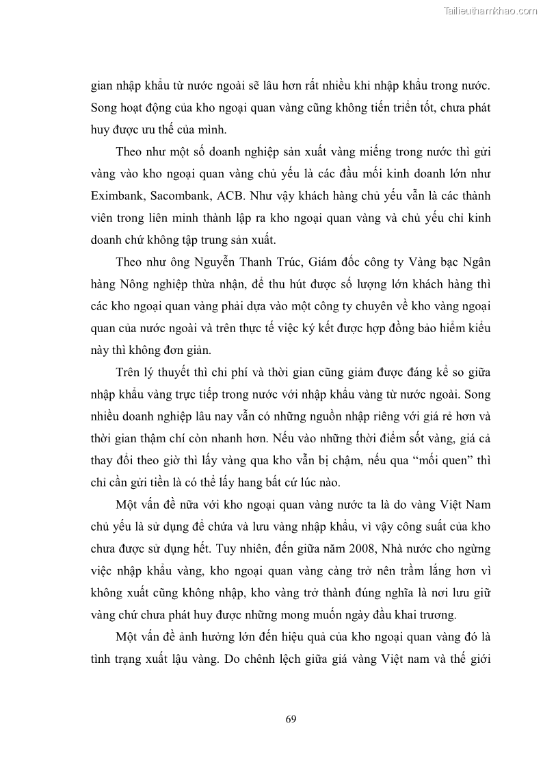 Khóa luận tốt nghiệp Thị trường vàng Việt Nam thực trạng và giải pháp - 10 Trang 73