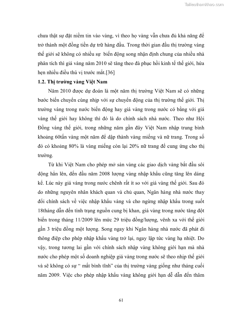 Khóa luận tốt nghiệp Thị trường vàng Việt Nam thực trạng và giải pháp - 9 Trang 65