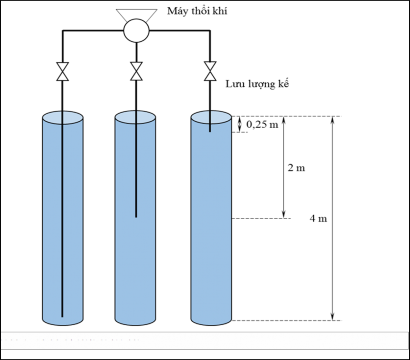 Hình 1 6 Sơ đồ bố trí thí nghiệm sục khí cưỡng bức theo độ sâu Nguồn 1