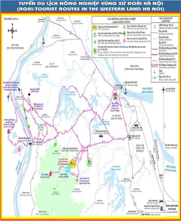 Bản đồ tuyến du lịch nông nghiệp vùng xứ Đoài Hà Nội Lịch trình PHỤ LỤC 7