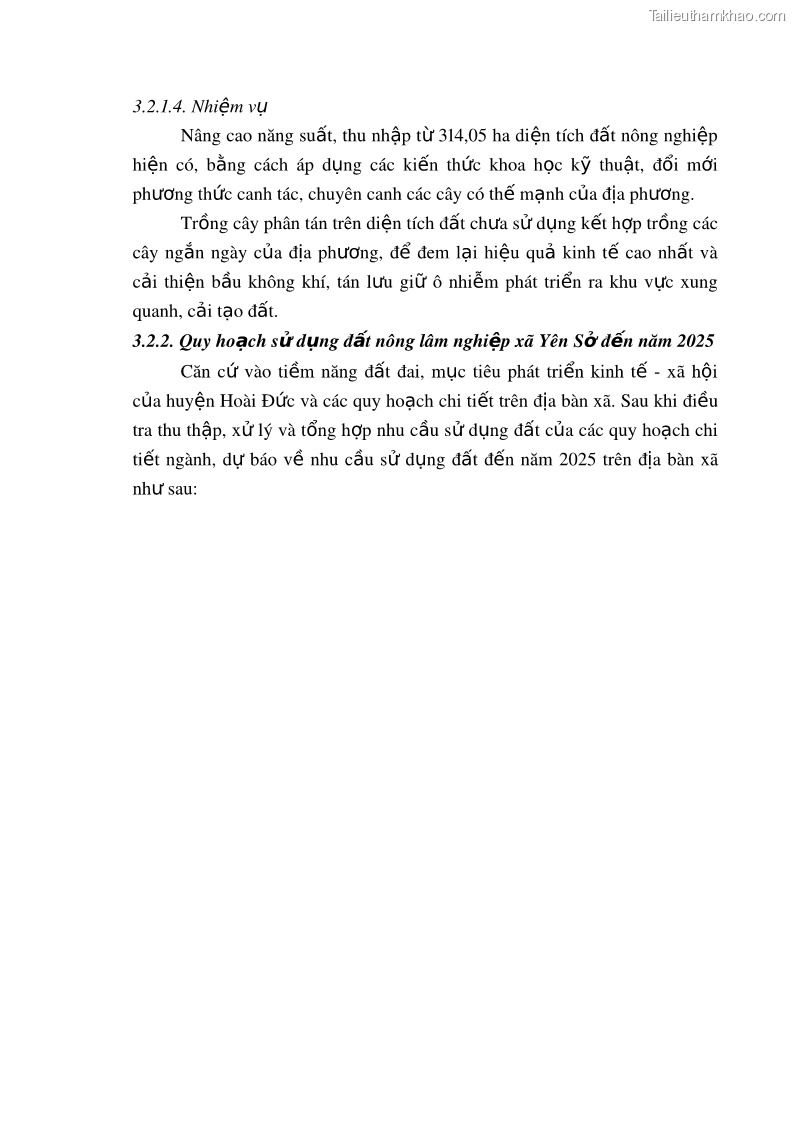 Khóa luận tốt nghiệp Quy hoạch phát triển sản xuất nông lâm nghiệp xã Yên Sở, huyện Hoài Đức, thành phố Hà Nội giai đoạn 2015 - 2025 Nguyễn Thị Giang - 8 Trang 57