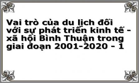 Vai trò của du lịch đối với sự phát triển kinh tế - xã hội Bình Thuận trong giai đoạn 2001-2020 - 1