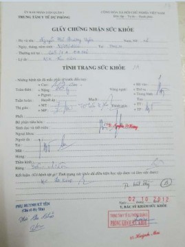 Giấy tờ hồ sơ cá nhân của HS Trích Hồ sơ nhập học phiếu khám sức khỏe 10