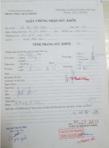 Giấy tờ hồ sơ cá nhân của HS Trích Hồ sơ nhập học phiếu khám sức khỏe 7