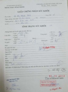 Giấy tờ hồ sơ cá nhân của HS Trích Hồ sơ nhập học phiếu khám sức khỏe 8
