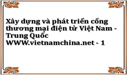 Xây dựng và phát triển cổng thương mại điện tử Việt Nam - Trung Quốc WWW.vietnamchina.net - 1