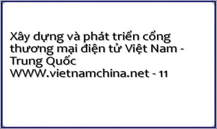 Xây dựng và phát triển cổng thương mại điện tử Việt Nam - Trung Quốc WWW.vietnamchina.net - 11
