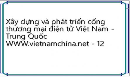 Xây dựng và phát triển cổng thương mại điện tử Việt Nam - Trung Quốc WWW.vietnamchina.net - 12