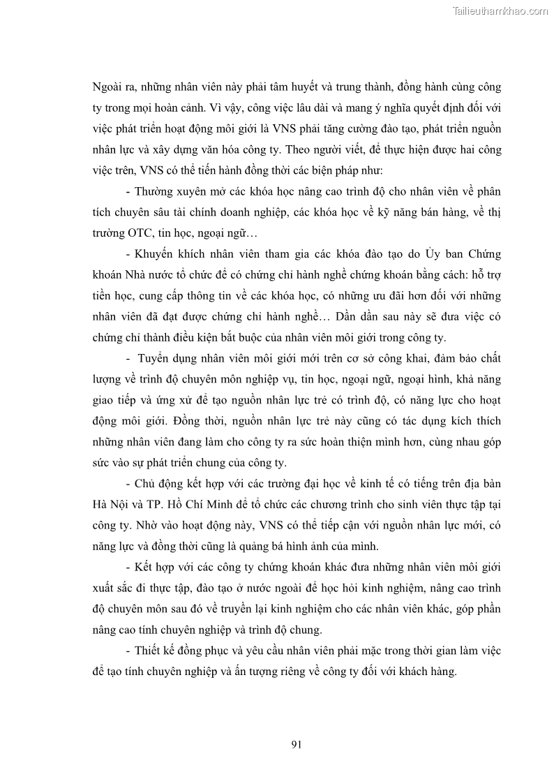Khóa luận tốt nghiệp Phát triển hoạt động môi giới tại công ty cổ phần chứng khoán VNS - 13 Trang 97