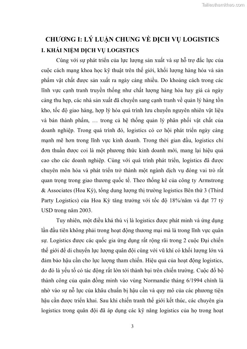 Khóa luận tốt nghiệp Thực trạng và giải pháp phát triển dịch vụ Logistics của Việt Nam đáp ứng yêu cầu hội nhập kinh tế quốc tế - 2 Trang 9