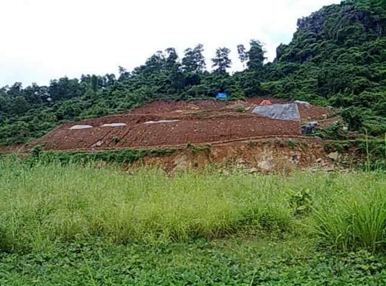 Nền móng chùa Long Hoa đang xây dựng Đình Chi Lai Bảo tàng khu di tích Núi Voi Hang 1