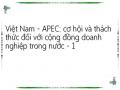Việt Nam - APEC: cơ hội và thách thức đối với cộng đồng doanh nghiệp trong nước - 1