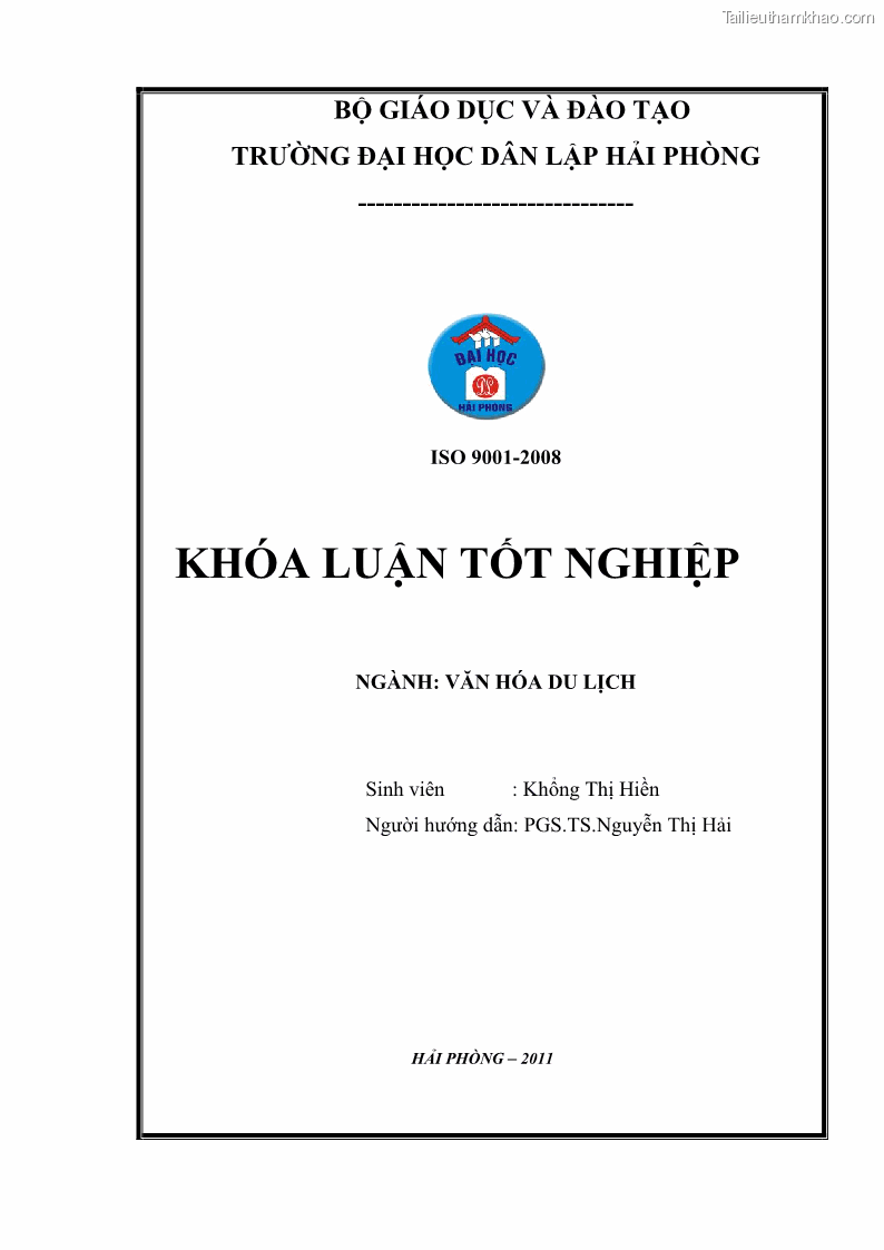 Khóa luận tốt nghiệp Văn hóa du lịch Nghiên cứu phát triển Du lịch sinh thái khu vực Hồ Núi Cốc, Thái Nguyên - 1 Trang 1