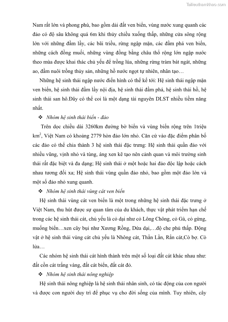Khóa luận tốt nghiệp Văn hóa du lịch Nghiên cứu phát triển Du lịch sinh thái khu vực Hồ Núi Cốc, Thái Nguyên - 4 Trang 25