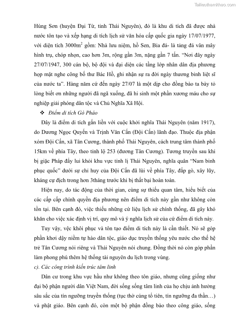 Khóa luận tốt nghiệp Văn hóa du lịch Nghiên cứu phát triển Du lịch sinh thái khu vực Hồ Núi Cốc, Thái Nguyên - 7 Trang 49