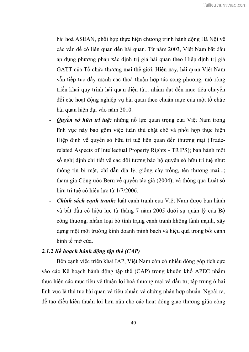 Khóa luận tốt nghiệp Việt Nam - APEC: cơ hội và thách thức đối với cộng đồng doanh nghiệp trong nước - 6 Trang 41