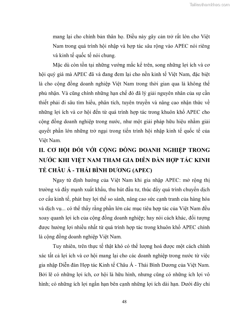 Khóa luận tốt nghiệp Việt Nam - APEC: cơ hội và thách thức đối với cộng đồng doanh nghiệp trong nước - 7 Trang 49