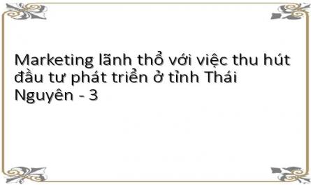 Marketing lãnh thổ với việc thu hút đầu tư phát triển ở tỉnh Thái Nguyên - 3