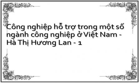 Công nghiệp hỗ trợ trong một số ngành công nghiệp ở Việt Nam - Hà Thị Hương Lan - 1