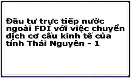 Đầu tư trực tiếp nước ngoài FDI với việc chuyển dịch cơ cấu kinh tế của tỉnh Thái Nguyên