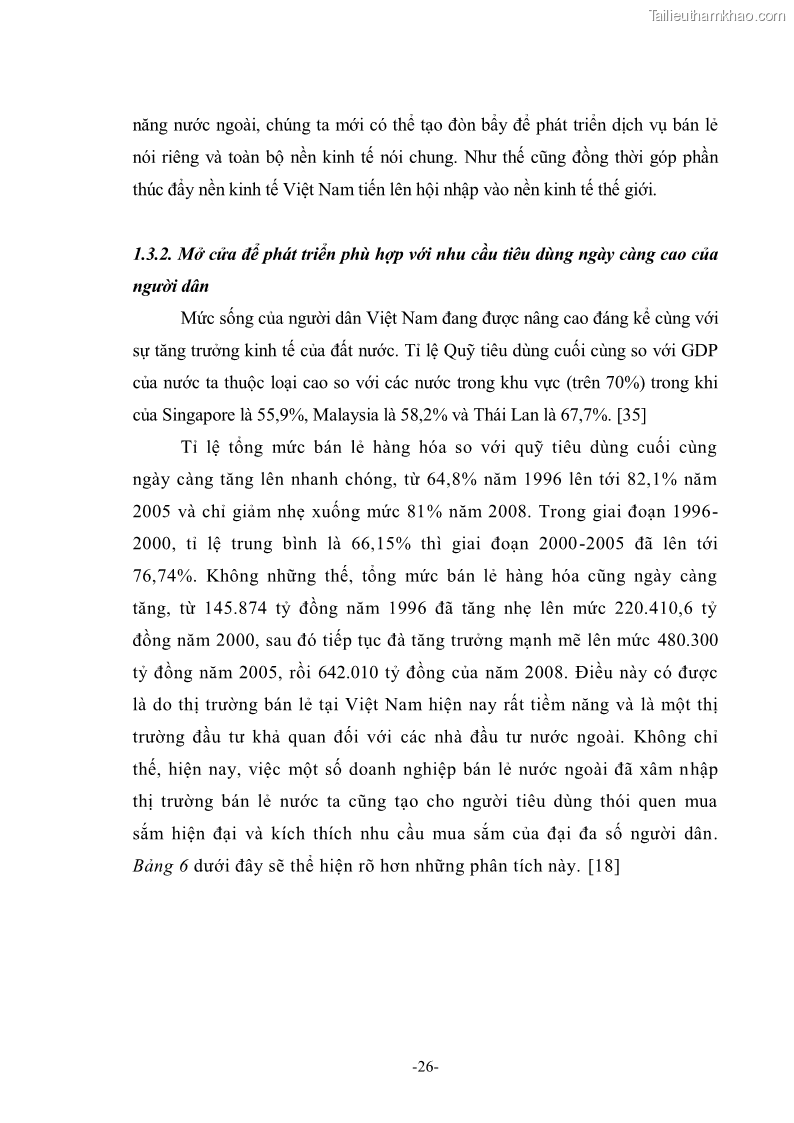 Khóa luận tốt nghiệp Thu hút vốn đầu tư trực tiếp nước ngoài vào ngành dịch vụ phân phối bán lẻ theo lộ trình cam kết WTO - 5 Trang 33