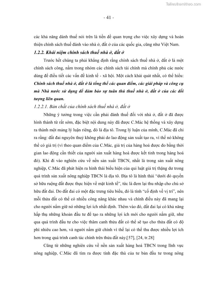 Luận án Tiến sĩ Kinh doanh và quản lý Chính sách thuế nhà ở, đất ở tại Việt Nam - 6 Trang 41