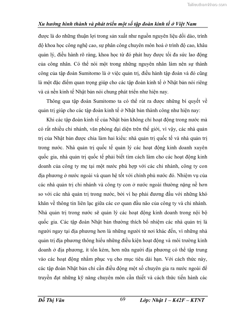 Khóa luận tốt nghiệp Xu hướng hình thành và phát triển một số tập đoàn kinh tế ở Việt Nam - 10 Trang 73